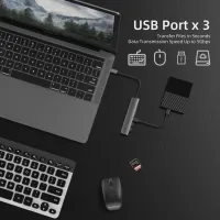 USB 3.1ประเภท C ถึงหัวแปลงสัญญาณ HDMI 4K สายฟ้า USB C ฮับกับฮับ3.0 2.0 TF ช่องตัวอ่าน SD PD สำหรับ Macbookpro Air USB C Splitter