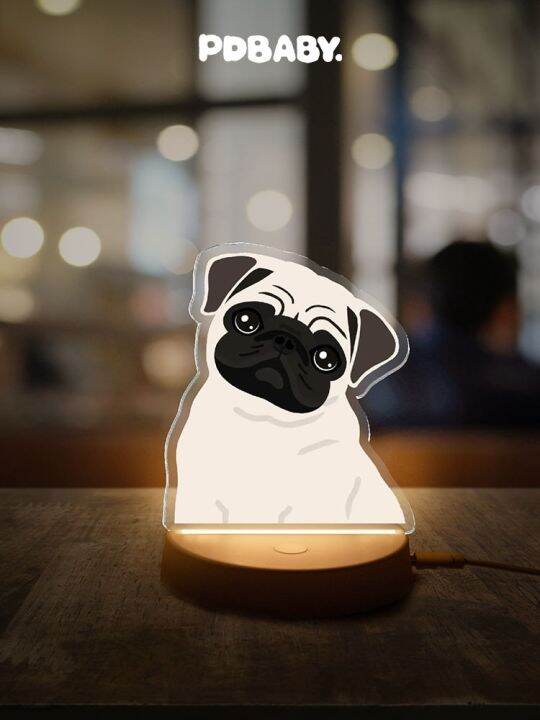 Fatty Bobo Cartoon Cute Pug Dog Acrylic Peripheral Night Light Ornament shipped within 3 5 days SYY Lazada PH