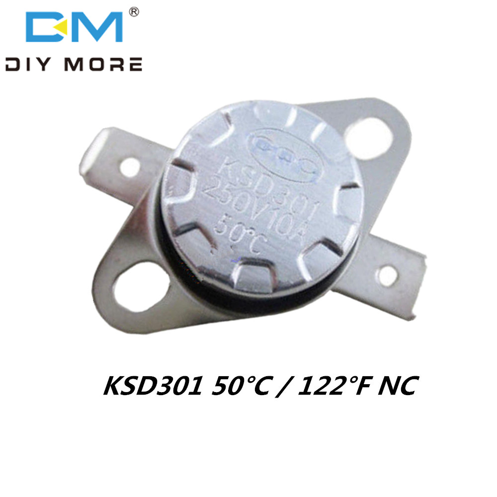 122°F Degree Celsius N.O Temperature Switch Thermostat 10A 250V KSD301 50°C 
