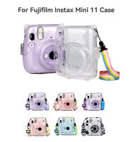 เคสสำหรับ Fujifilm Instax Mini 11กล้องฟิล์มทันทีกระเป๋าซิลิโคนอ่อนนุ่มพร้อมสายคล้องไหล่ที่ถอดออกได้ไล่โทนสี