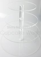 4 Tiers Round Assembled Acrylic Cupcake Display Stand Plexiglass Cupcake Stand