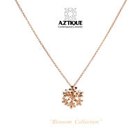 Aztique สร้อยคอดอกไม้  จี้ สร้อยคอ เครื่องประดับผู้หญิง ของขวัญวันเกิด ขอขวัญ Flower Necklace pendant Jewelry gifts bs