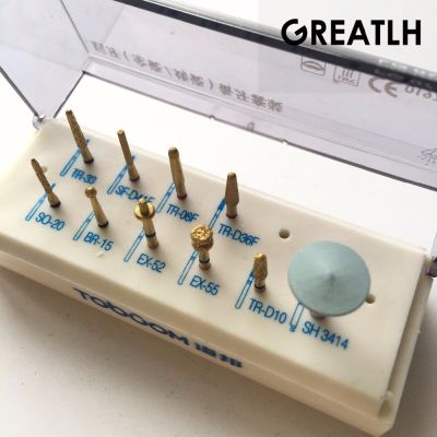 FG0710D 10PCS/Set Dental Posterior Teeth Preparation Ceramics Zirconia Crowns Burs Dental Lab Teeth Polishing Set