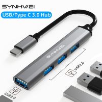 USB C Hub Tipe C 3.0 USB Splitter 4 In 1 Kecepatan Tinggi untuk Macbook Pro 13 14 16 Adaptor Aksesori Xiaomi Lenovo Huawei Laptop PC