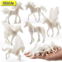 Infantil Colorir DIY Modelo Animal Brinquedo, Mitologia Ocidental E Branco, Embrião Unicórnio Pintado, Cavalo Figurador,AS Brancas