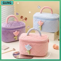 กระเป๋าเครื่องสำอางผ้าลูกฟูกกล่องเก็บของกระเป๋าเข้าห้องน้ำ Tas Kosmetik G จัดระเบียบเดินทางของผู้หญิง