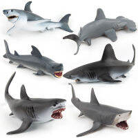 ❤การขายส่งโรงงานอุตสาหกรรม❤7 การจำลอง Solid PVC Great White Shark Blue Shark สัตว์ทะเลรุ่นชีววิทยาใต้น้ำ Megalodon Shark ของเล่นขายส่ง