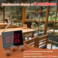 Commercial Staff Call Bell Cordless Chime Wireless Chime With 10 Send Button Simultaneous Display Of 3 Numbers STable Chime For Restaurants With Japanese Manual