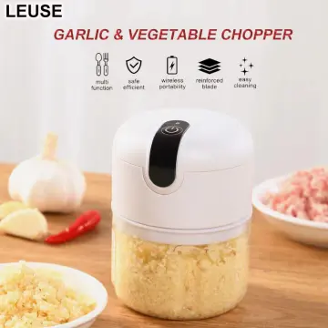 New 100/250ml Electric Garlic Press Smart Electric Mini Food Garlic  Vegetable Chopper Meat Grinder Crusher Press for Nut Fruit Rechargeable  Onion Multi-function Processor Kitchen Accessories Tools