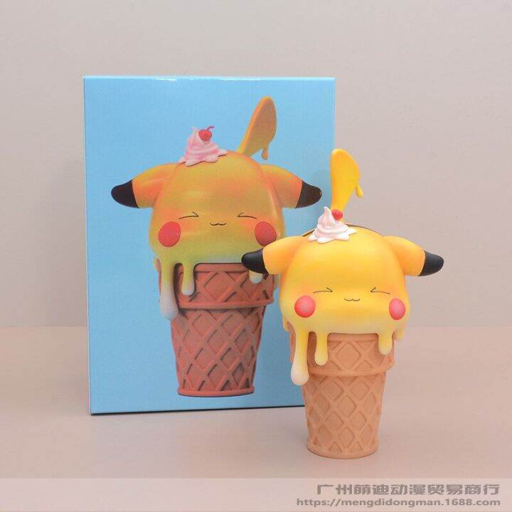 zzooi-pikachu-bulbasaur-psyduck-snorlax-action-figures-pokemon-ice-cream-series-anime-toy-cartoon-model-doll-collectible-ornament-gift