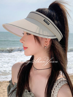 HengShanYuan ห่วงใส่ผมผู้หญิงหมวกกันแดดด้านบนเปิดหมวกบังแดดแบบพกพาพับได้ทุกอย่างรางน้ำใหญ่หมวกบังแดด