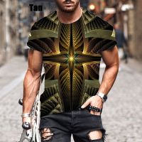 2023 newPunk Metal 3D T Shirt 3D Printing Short-sleeved Casual Round Neck Mens Tops Clothing