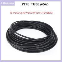 1เมตร สีดำท่อ PTFE ID 0.5 1 2 2.5 3 4 5 6 7 8 10 12มิลลิเมตร F46ท่อฉนวนท่อแข็งอุณหภูมิความต้านทานการกัดกร่อน600โวลต์สำหรับ3D ชิ้นส่วนเครื่องพิมพ์