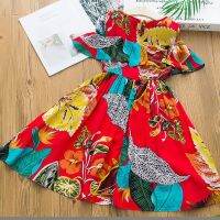 Bohemia 2021 Summer Girl Dresses Boho Style Kids Short Sleeve Classic Floral Sundress Children Casual Outfits 4 to 14 Years