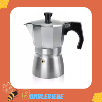 INSSA Moka Coffee Pot กาต้มกาแฟสด หม้อต้มกาแฟ ต้มกาแฟ ขนาด 6 คัพ 300 ml ด้ามจับทนความร้อนทำจากไม้ แข็งแรง