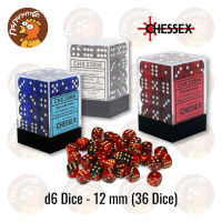 Chessex - d6 Dice ลูกเต๋า 6 หน้า ขนาด 12 mm (36 ลูก) ของแท้ 100%