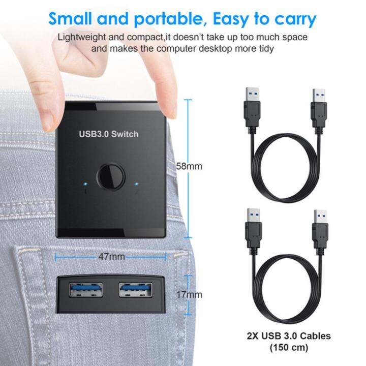 1-in-2-usb-3-0ตัวเลือกสวิตช์พร้อมสวิตช์แชร์เคเบิ้ลusb-2ชิ้นรองรับ-windows-10-8-8-1-7-xp-os-x-linux-สำหรับเครื่องพิมพ์-สแกนเนอร์-คีย์บอร์ด-เมาส์