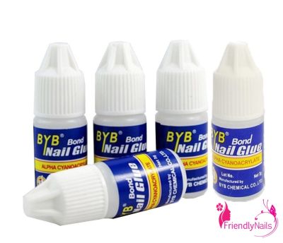 BYB BOND NAIL GLUE กาวติดเล็บปลอม กาวขวดน้ำเงิน ติดแน่น ติดทนนาน 3 กรัม