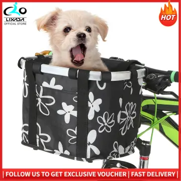 Bike Detachable Basket Bicycle Front Pet Carrier Canvas Front Bag