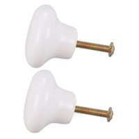 2Pcs Ceramic Door Round Handles Kitchen Cabinet Cupboard Wardrobe Pull Knobs White S