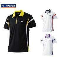 เสื้อยืดแขนสั้นผู้ชาย VICTOR Victory เครื่องแบบแบดมินตัน/ชุดกีฬาเสื้อโปโล Lapel S-3011แบบนักกีฬา