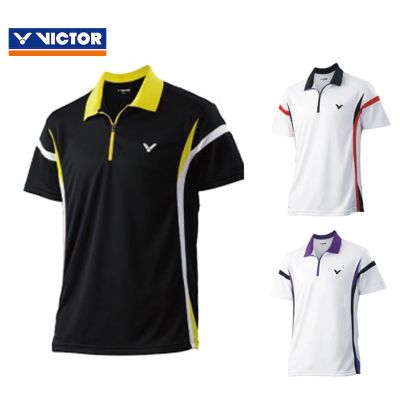 VICTOR Victory เครื่องแบบแบดมินตัน/เสื้อยืดแขนสั้นชุดกีฬาแฟชั่นเสื้อโปโล Lapel S-3011สำหรับผู้ชาย