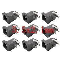 10Pcs DC-005 5.5x2.1mm DC Power Jack Female Connectors 3 Pin 5.5x2.1 DC Socket Supply Barrel-Type Right Angle PCB Mount Terminal