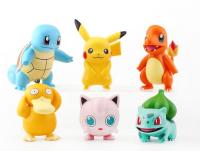 Cosetteme 6pcs/set Pokemon Charmander Psyduck Jigglypuff Bulbasaur Squirtle Pikachu Action Figure Toys 8cm