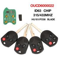 OUCD6000022 Jingyuqin ชิป ID63 315/433MHZ ที่ห้อยกุญแจรถรีโมทสำหรับ Ford C-Max โฟกัส Edge Escape HU101มาสด้า/FO38เบลด