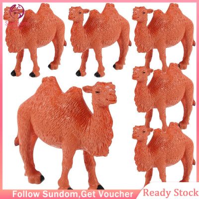 Sundom 6Pcs Miniature Camel Models Realistic Camel Figurines Animal Models Desktop Ornaments Kids Toys