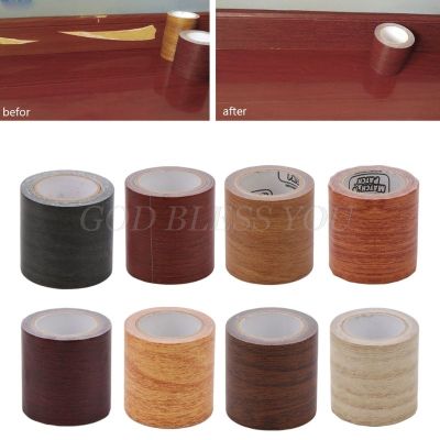 5M/Roll Realistis Woodgrain Perbaikan Perekat Duct Tape 8 Warna untuk Furniture Drop Pengiriman