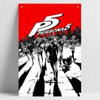 Nintendo Pc สวิตช์เกม Persona 5โปสเตอร์ภาพวาดรูปกระป๋องป้ายดีบุกป้ายบาร์ผับ Hiasan Dinding Rumah วินเทจภาพจิตรกรรมฝาผนังโปสเตอร์โลหะผนังแขวนผนังสติกเกอร์ V122