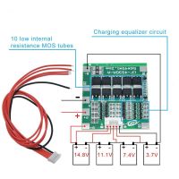 แบตเตอรี่ BMS 18650ลิเธียม Li-Ion 4S 30A 14.8V พีซีบีแผงป้องกันวงจรรวมสมดุลกับสายเคเบิล