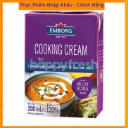 200mlKEM SỮA NẤU ĂN Cooking Cream chế biến xốt pasta, mì Ý, súp kem sữa