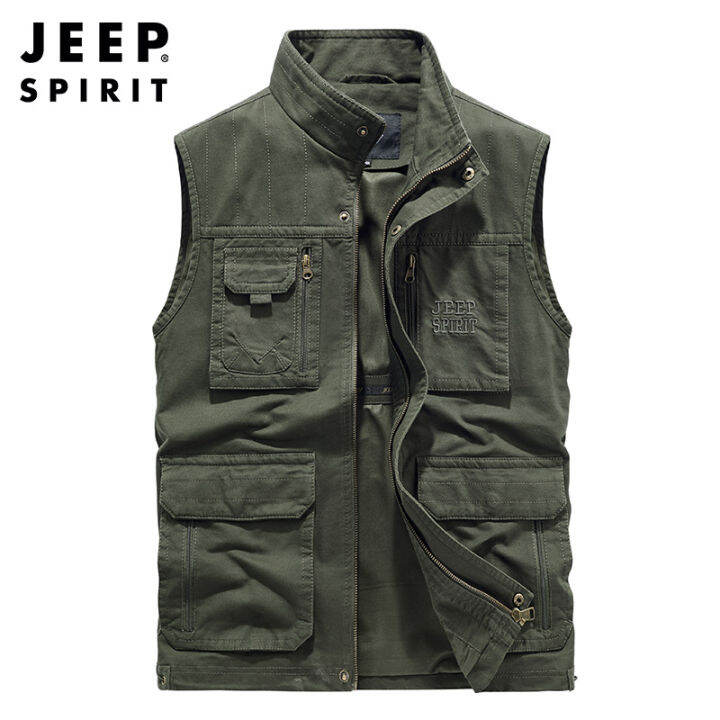 JEEP SPIRIT Vest Men's Thin Casual Sports Vest Jacket Large Size