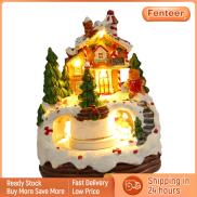 Fenteer Christmas Music Box Christmas Desktop Decorations Gift Resin