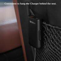 อุปกรณ์ชาร์จไฟในรถ QC3.0 2.4A 3.1A สีดำ สำหรับบริเวณด้านหลัง