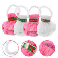 Qifull 4pcs Streamer Poppers มือโยน ribbon ribbon สำหรับงานแต่งงานวันเกิดวันเกิด