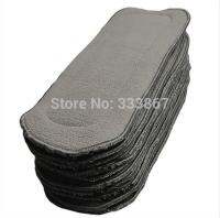 5lot Charcoal Bamboo Inserts Microfiber Blended High Quality Washable Reusable For Baby Cloth Diapers Nappies 5 Layers