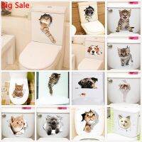 [HOT MNXBZVMWS 559] “ช่อง3d สดใสแมวสุนัขสัตว์ห้องน้ำสติ๊กเกอร์ตกแต่งบ้าน Diy Wc Wcroom โปสเตอร์ Pvc ลูกแมวลูกสุนัขรูปลอกศิลปะการ์ตูนบนผนัง