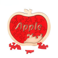 Wood Irregular Red Apple 3D Jigsaw Puzzle Kids Wooden Toy Puzzles Kindergarten Baby Educational Toys for Children Christmas Gift