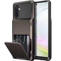 [สุดฮอต2023] เคสกระเป๋าใส่การ์ดกระเป๋าสตางค์แบบสไลด์เกราะสำหรับ S21 Samsung Galaxy S20 S20พิเศษ FE Note 20 Ultra 9 10Pro S8S9 S10บวกฝา S10E