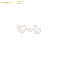 Louis Montini (Jewelry) Sterling Silver 925 Earrings ต่างหูเงินแท้ 92.5% ต่างหูผู้หญิง ฝังหินมงคล รูปหัวใจ LJER10