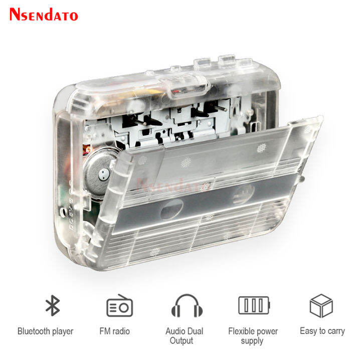 Personal Plastic Cassette Tape Misic Player Adapter Bluetooth Stero FM