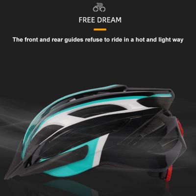 Ultralight หมวกกันน็อคจักรยานพร้อมไฟท้าย LED แบบถอดได้ Mountain Road Bike Riding Safety Anti-Collision Cap Sports Gear Helmet