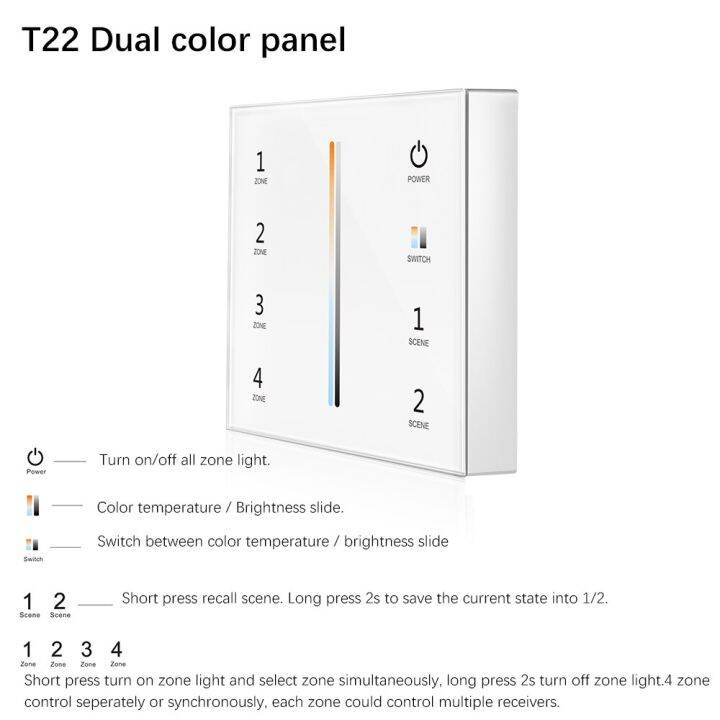 quality-รีโมทแผงสัมผัสอัจฉริยะ4โซน-t21-t22-t24-t25-2-4ก-การหรี่แสงได้-rgb-rgbw-rgb-cct-ตัวควบคุมไฟ-led-ความสว่างสำหรับแถบไฟ-led