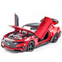 รถ Diecast อัลลอยด์1:32รุ่น Chevrolet Camaro Pull Back ไฟเสียง Mobil Mainan Anak-Anak เก็บ Children39 S