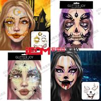 original iedm loves electronic music Halloween face stickers ghost face eye makeup diamond stickers special effects zombie face makeup tattoo stickers