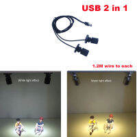 USB สปอตไลท์ Led 3W DC5V ตู้เก็บเครื่องประดับตู้โชว์เพดานติดตั้งบนพื้นผิวหลอดไฟเคาน์เตอร์ไฟสปอร์ตไลท์ขนาดเล็กปลั๊ก USB 2ในหนึ่งเดียว