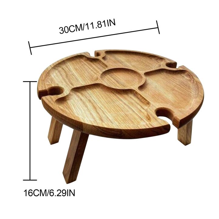 hot-sale-outdoor-wooden-folding-picnic-table-with-glass-holder-2-in-1-wine-glass-rack-hiking-camping-garden-round-desktop-4